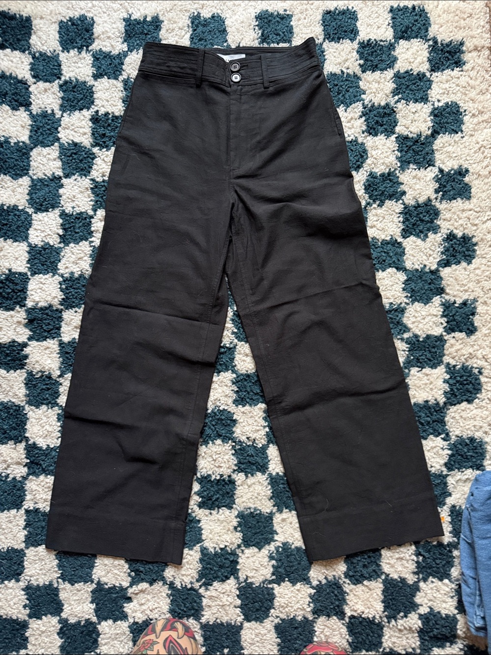 Apiece Apart Black Wide-Leg High-Rise Trousers